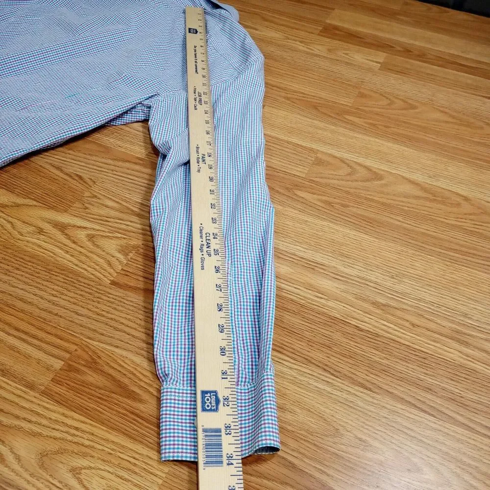 Banana‎ Republic Mens Shirt Sz L Long Sleeve Slim Fit Gingham Cotton Button Down